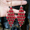 Women's Fashion Metal Electroplated Diamond Geometric Long Tassel Earrings with S925 Silver Needle