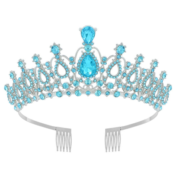 Women's Fashion Crystal Rhinestone Diecast Metal Crown With Electroplating For Hair Accessories