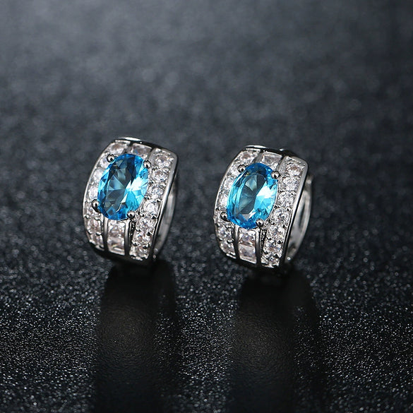 Women's Fashion Crystal Zircon Flower Water Drop Earrings In Casual Elegant Style With Full Crystal Inlay