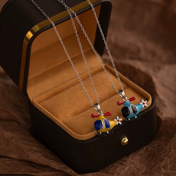 Women's Fashion Cute Helicopter Titanium Steel And Copper Clavicle Chain With Electroplating