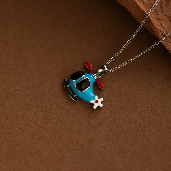 Women's Fashion Cute Helicopter Titanium Steel And Copper Clavicle Chain With Electroplating
