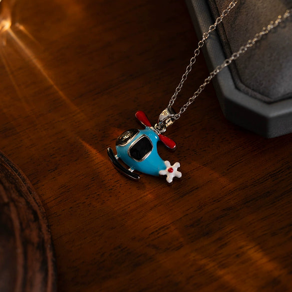 Women's Fashion Cute Helicopter Titanium Steel And Copper Clavicle Chain With Electroplating