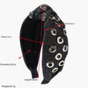 Women's Fashion Denim Fabric Geometric Headband With Electroplating Accessories
