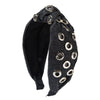Women's Fashion Denim Fabric Geometric Headband With Electroplating Accessories