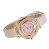 Women's Fashion Diamond Pu Leather Strap Alloy Case Round Dial Quartz Watch With Stainless Steel Clasp And Ordinary Glass Mirror