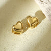 Women's Fashion Doublelayer Love Heart Stainless Steel Electroplated Earrings