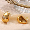 Women's Fashion Drop Butterfly Earrings Inlaid Zircon 316L Stainless Steel Electroplated