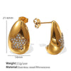 Women's Fashion Drop Butterfly Earrings Inlaid Zircon 316L Stainless Steel Electroplated