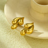 Women's Fashion Drop Shape Titanium Steel 18K Gold Electroplated Hollow Three Layer Earrings