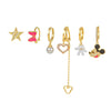 Women's Fashion Earrings Set Copper With Zircon Inlay Heart Bow Star Animals Zodiac Design