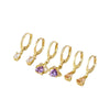 Women's Fashion Electroplated Copper Drop Shape Ear Buckle Earrings With Multicolor Zircon And Turquoise