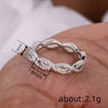 Women's Fashion Elegant Copper Geometric Hollow Line Ring With Zirconia Simple Classic Jewelry
