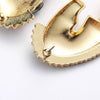 Women's Fashion Elegant Exaggerated Dripping Oil Zebra Pattern Earrings Alloy Inlaid Artificial Gemstones Semiprecious Stones