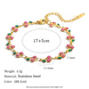 Women's Fashion Elegant Hand Jewelry Stainless Steel 18K Gold Plated Fruit Pattern Bracelet