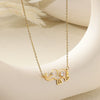Women's Fashion Elegant Necklace Fivepointed Star Zircon Pearl Clavicle Chain Titanium Steel Stainless Steel Electroplated Flower Style