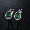 Women's Fashion Environmental Copper Drop Shape Zircon Ear Buckle Earrings With Small Water Drop Design