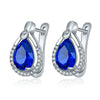 Women's Fashion Environmental Copper Drop Shape Zircon Ear Buckle Earrings With Small Water Drop Design