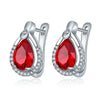 Women's Fashion Environmental Copper Drop Shape Zircon Ear Buckle Earrings With Small Water Drop Design