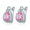 Women's Fashion Environmental Copper Drop Shape Zircon Ear Buckle Earrings With Small Water Drop Design