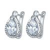 Women's Fashion Environmental Copper Drop Shape Zircon Ear Buckle Earrings With Small Water Drop Design
