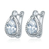Women's Fashion Environmental Copper Drop Shape Zircon Ear Buckle Earrings With Small Water Drop Design