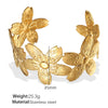 Women's Fashion Exaggerated Design Flower Starfish Water Drop Open 316L Stainless Steel Electroplating Bracelet