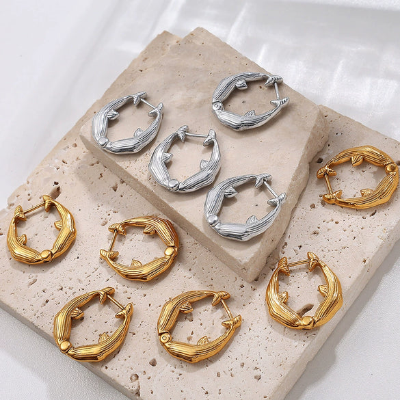 Women's Fashion Exaggerated Niche Earring Jewelry 316L Stainless Steel 18K Gold Plated