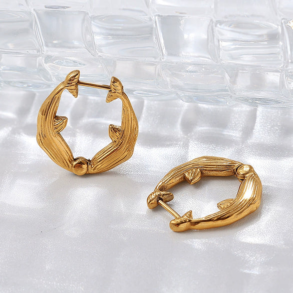 Women's Fashion Exaggerated Niche Earring Jewelry 316L Stainless Steel 18K Gold Plated