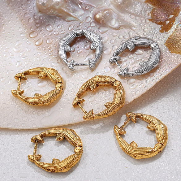 Women's Fashion Exaggerated Niche Earring Jewelry 316L Stainless Steel 18K Gold Plated
