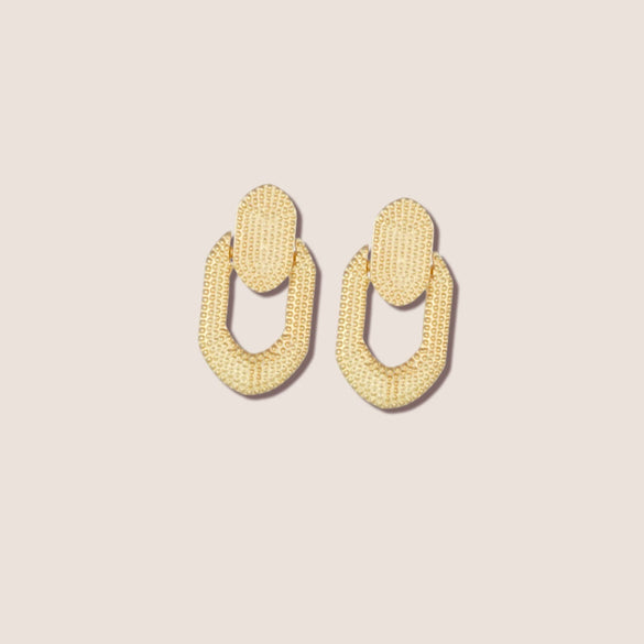Women's Fashion Exaggerated Round Geometric Dangle Earrings Metal Electroplated Color Block Statement Ear Accessories