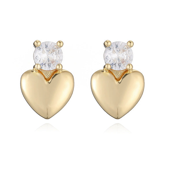 Women's Fashion Exquisite Copper 18K Gold Plated Zircon Love Geometric Micropaved Earrings