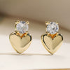Women's Fashion Exquisite Copper 18K Gold Plated Zircon Love Geometric Micropaved Earrings