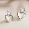 Women's Fashion Exquisite Copper 18K Gold Plated Zircon Love Geometric Micropaved Earrings
