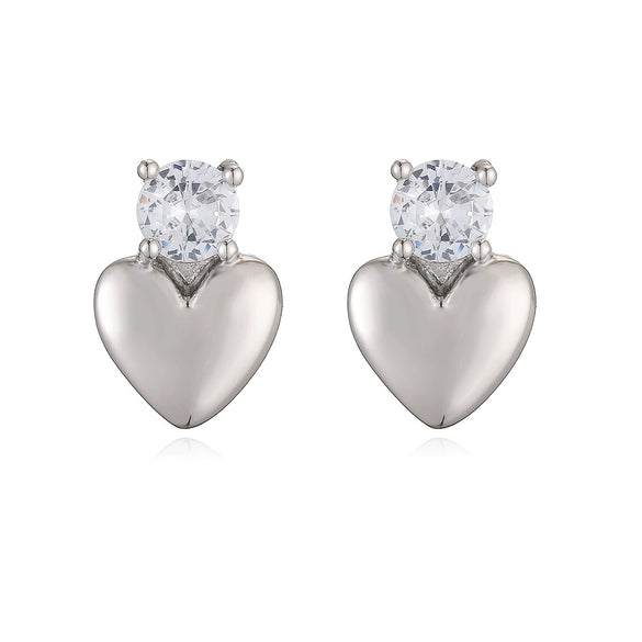 Women's Fashion Exquisite Copper 18K Gold Plated Zircon Love Geometric Micropaved Earrings