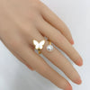 Women's Fashion Exquisite Natural Sea Shell Butterfly Copper Ring With Freshwater Pearls