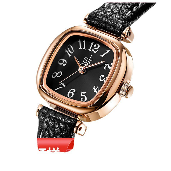 Women's Fashion Exquisite Waterproof Alloy Pu Belt Oval Dial Quartz Watch