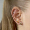 Women's Fashion Flower Geometric Stainless Steel Stud Earrings With Diamond And Electroplating Treatment