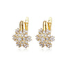 Women's Fashion Flower Inlaid Zircon Earrings Metal Electroplated Floral Stud Earrings Jewelry