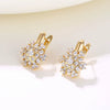 Women's Fashion Flower Inlaid Zircon Earrings Metal Electroplated Floral Stud Earrings Jewelry