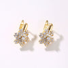 Women's Fashion Flower Inlaid Zircon Earrings Metal Electroplated Floral Stud Earrings Jewelry