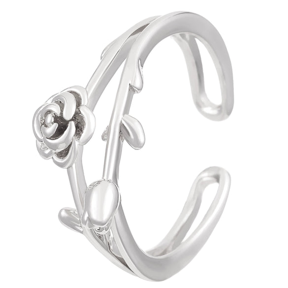 Women's Fashion Flower Rose Ring Copper Electroplated