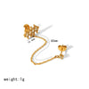 Women's Fashion Flower Stud Earrings Stainless Steel 18K Gold Electroplated