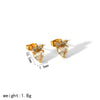 Women's Fashion Flower Stud Earrings Stainless Steel 18K Gold Electroplated