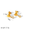Women's Fashion Flower Stud Earrings Stainless Steel 18K Gold Electroplated