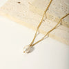 Women's Fashion Fresh Water Pearl Pendant Clavicle Chain Jewelry In Geometric Style Made Of Stainless Steel With Pvdp Furnace Real Gold Treatment