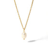Women's Fashion Fresh Water Pearl Pendant Clavicle Chain Jewelry In Geometric Style Made Of Stainless Steel With Pvdp Furnace Real Gold Treatment