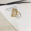 Women's Fashion Freshwater Pearl Ring Copper 18K Goldfilled Round Natural Sea Motherofpearl Coreless