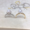 Women's Fashion Freshwater Pearl Ring In S925 Sterling Silver Round Shape