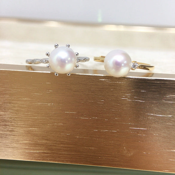 Women's Fashion Freshwater Pearl Ring In S925 Sterling Silver Round Shape