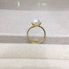 Women's Fashion Freshwater Pearl Ring In S925 Sterling Silver Round Shape